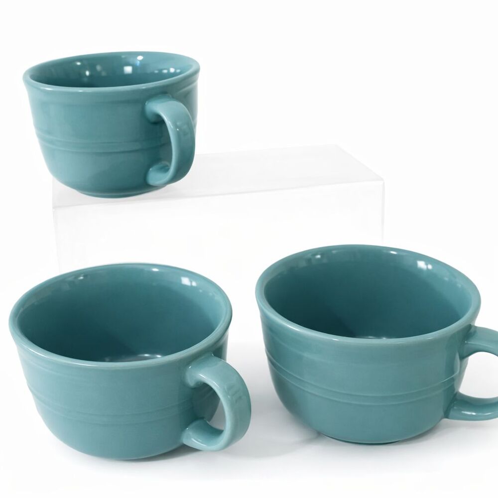 Set of 3 Mainstay Ceramic Soup Bowl with Handle Microwave Safe Oatmeal Cereal